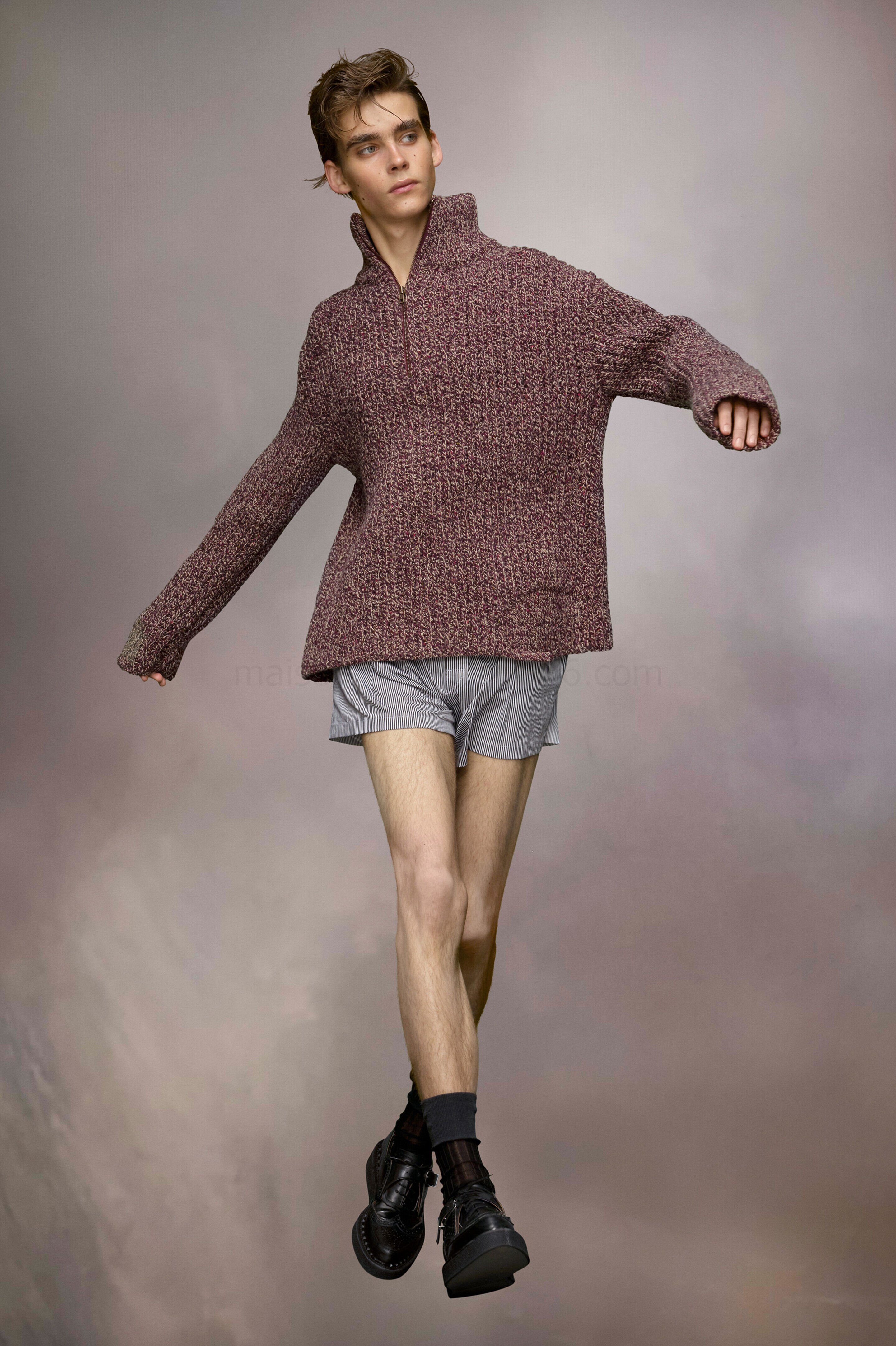 (image for) Sweater Mit ReißVerschluss Und Detail In Flickoptik | Maison Margiela Mm6 - 813