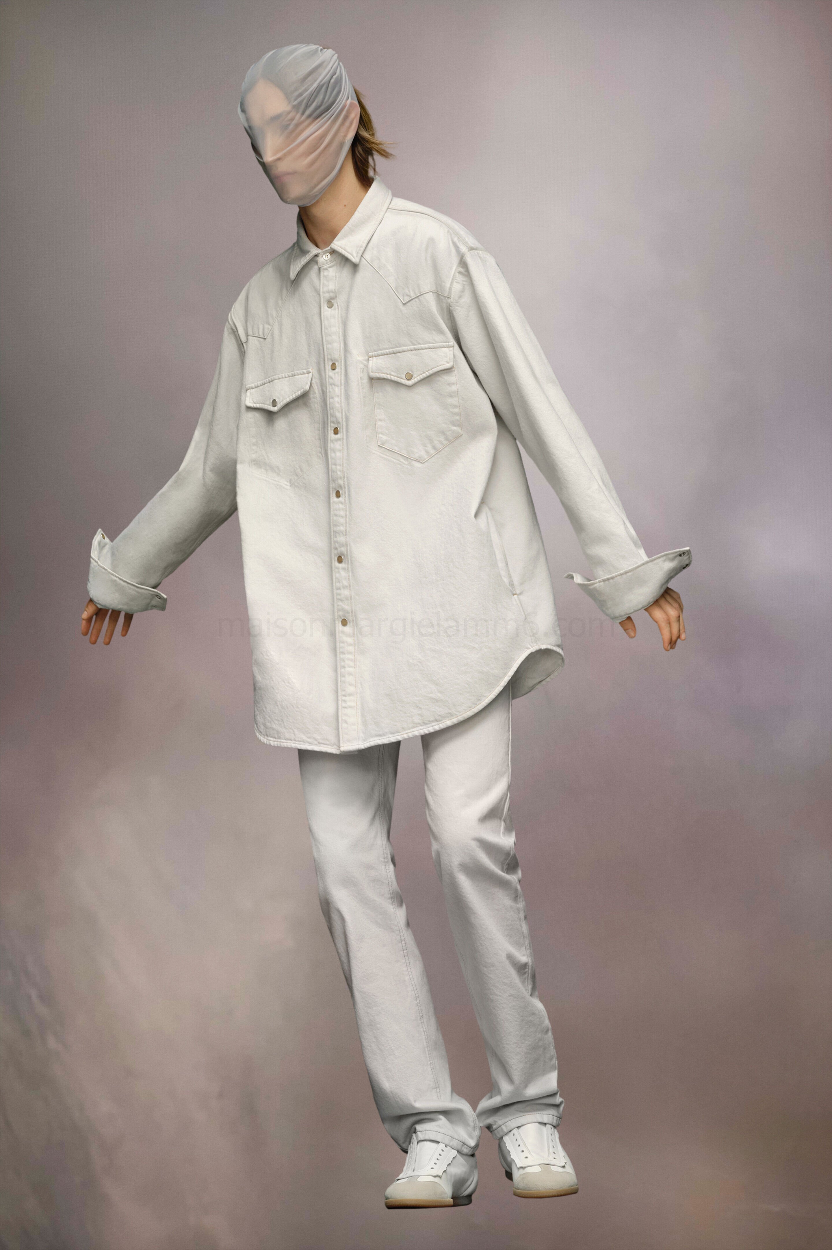 (image for) Kreidefarbenes Selvedge-Shirt Aus Denim | Maison Margiela Mm6 - 1089