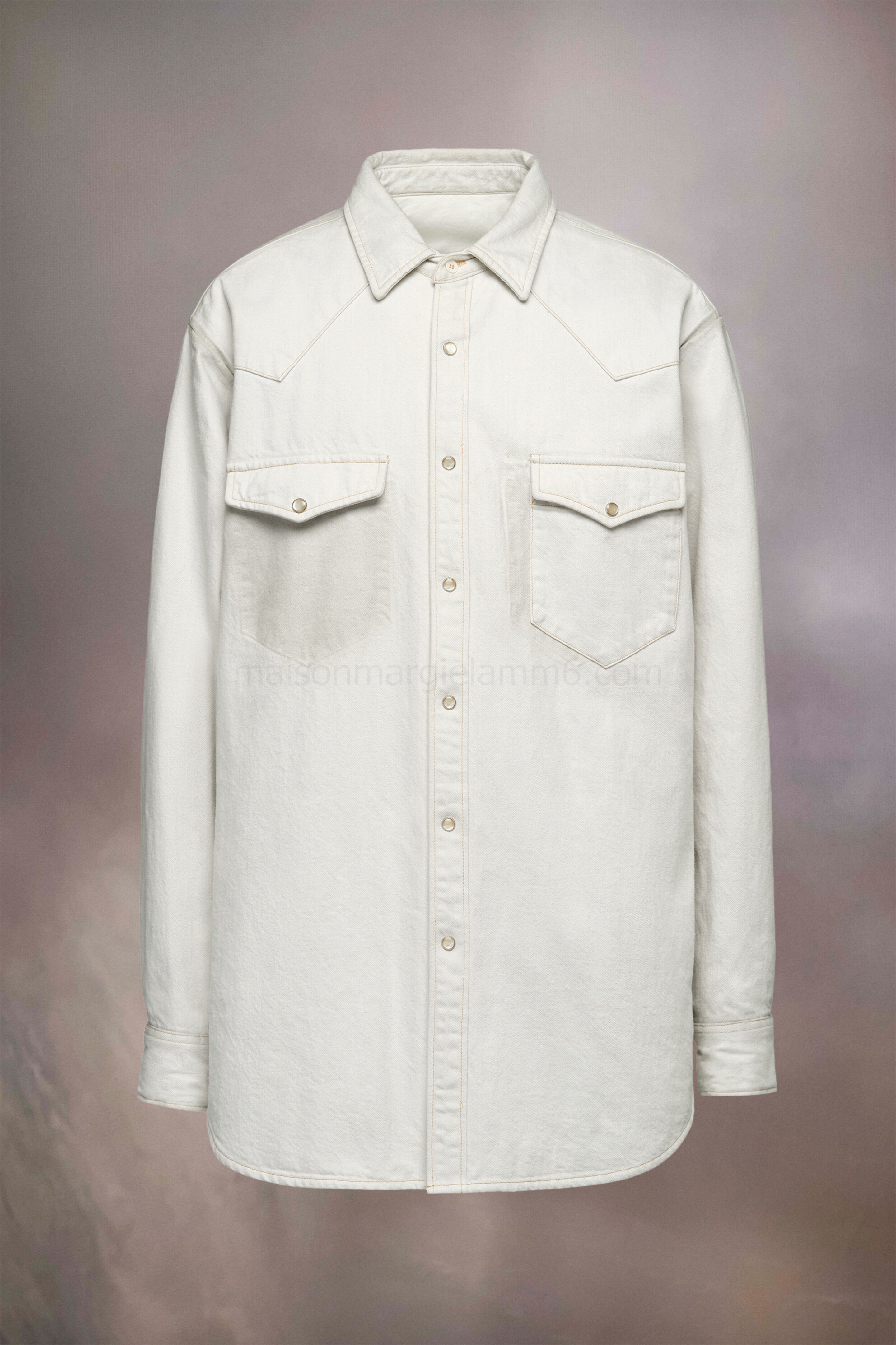 (image for) Kreidefarbenes Selvedge-Shirt Aus Denim | Maison Margiela Mm6 - 1089