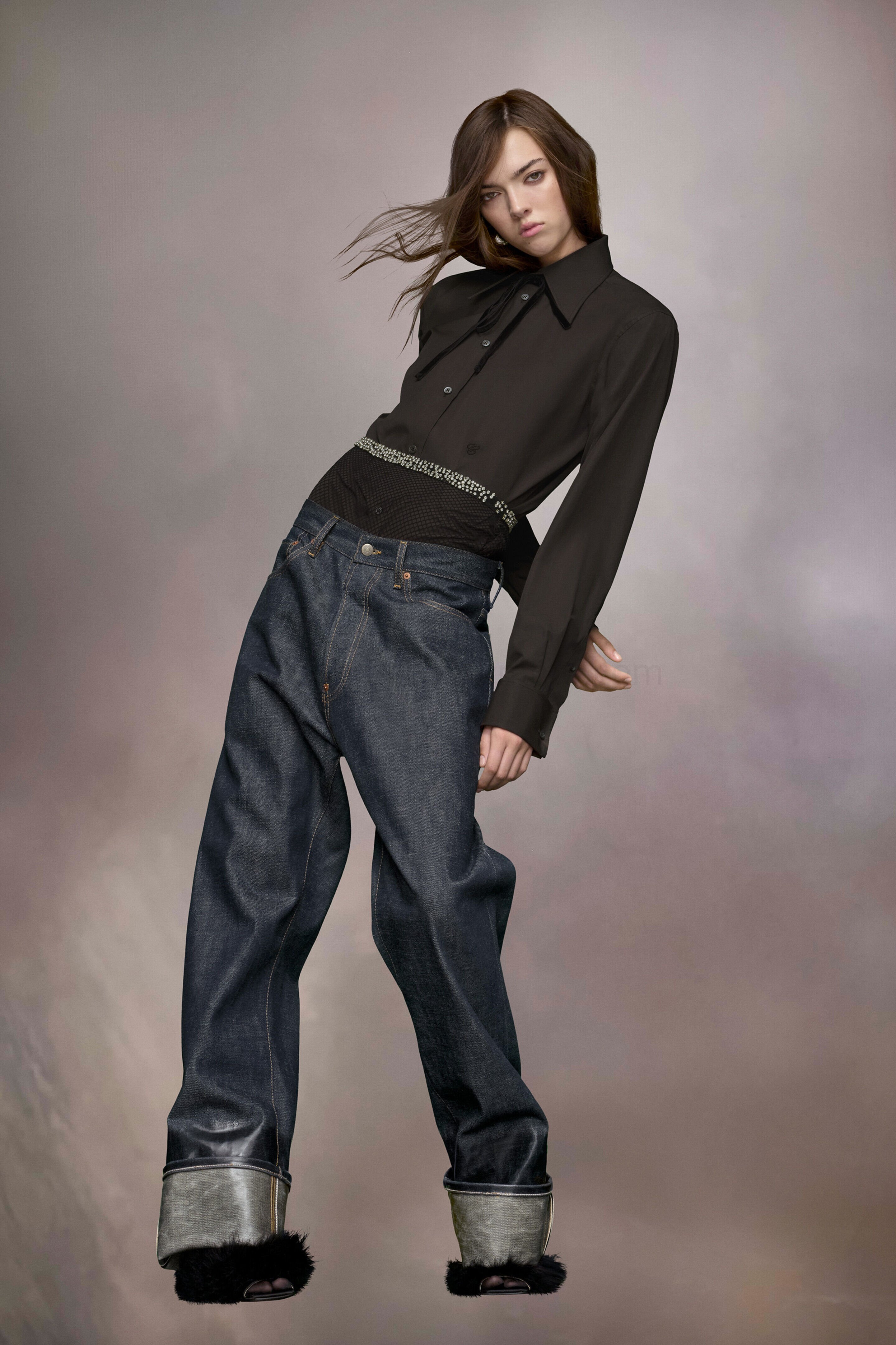 (image for) Jeans Mit Stulpen Und Lack-Finish | Maison Margiela Mm6 - 741 - Click Image to Close