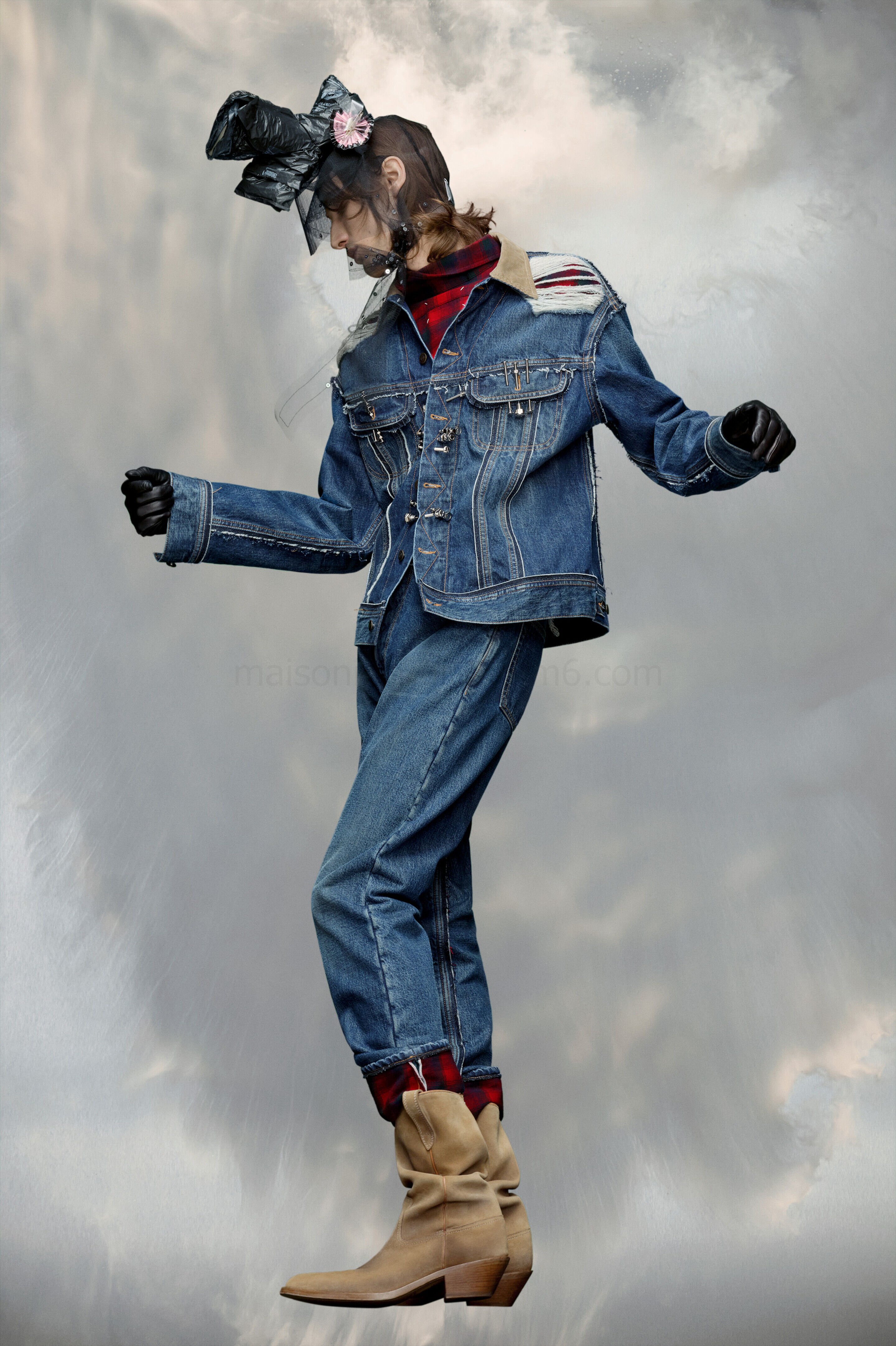 (image for) Jeansjacke Mit Pendleton-Wolle | Maison Margiela Mm6 - 863