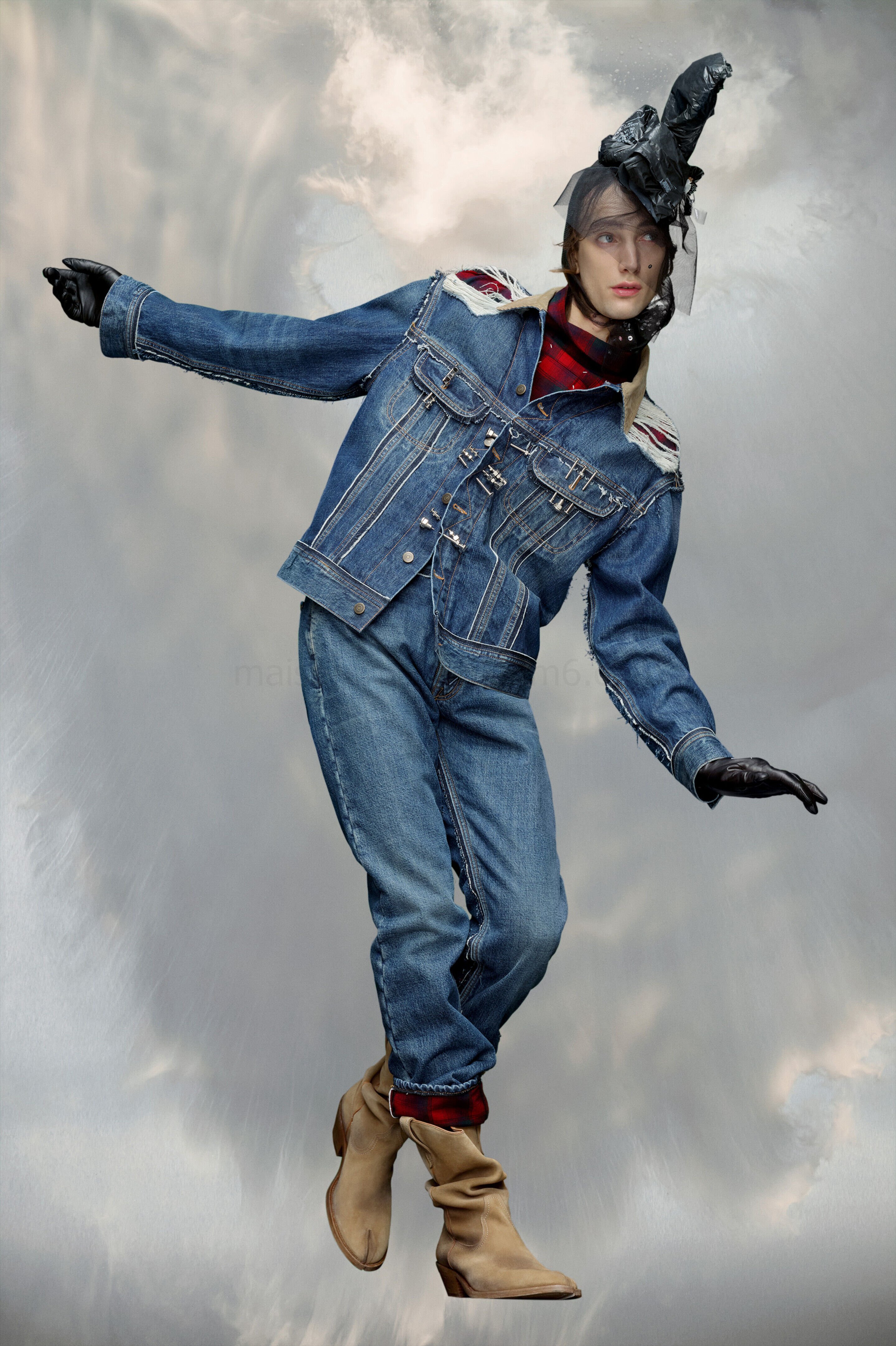 (image for) Jeansjacke Mit Pendleton-Wolle | Maison Margiela Mm6 - 863 - Click Image to Close