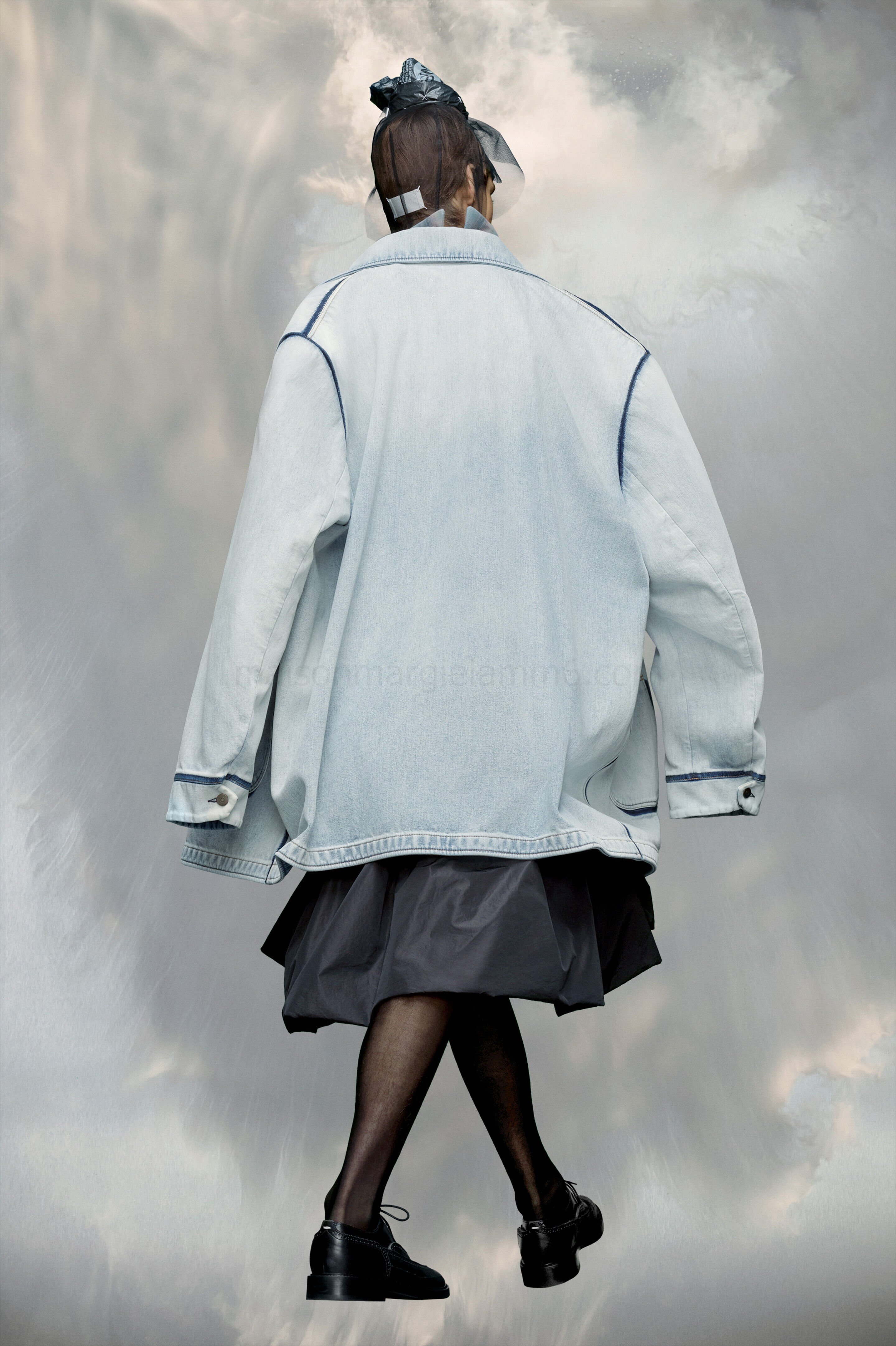 (image for) Kragenlose Oversized-Jeansjacke | Maison Margiela Mm6 - 916