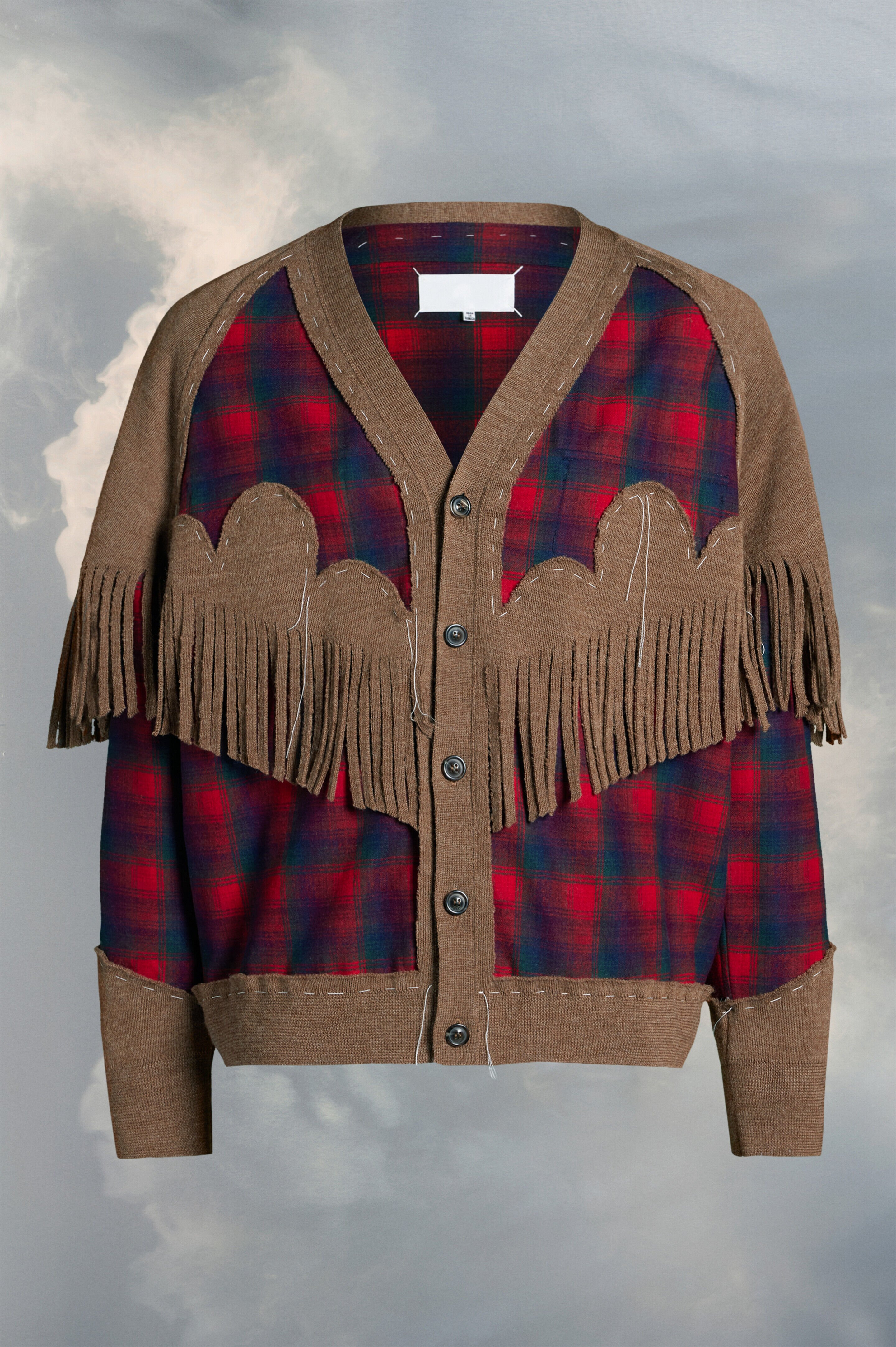 (image for) Cardigan Aus Pendleton-Wolle Mit Fransen | Maison Margiela Mm6 - 848