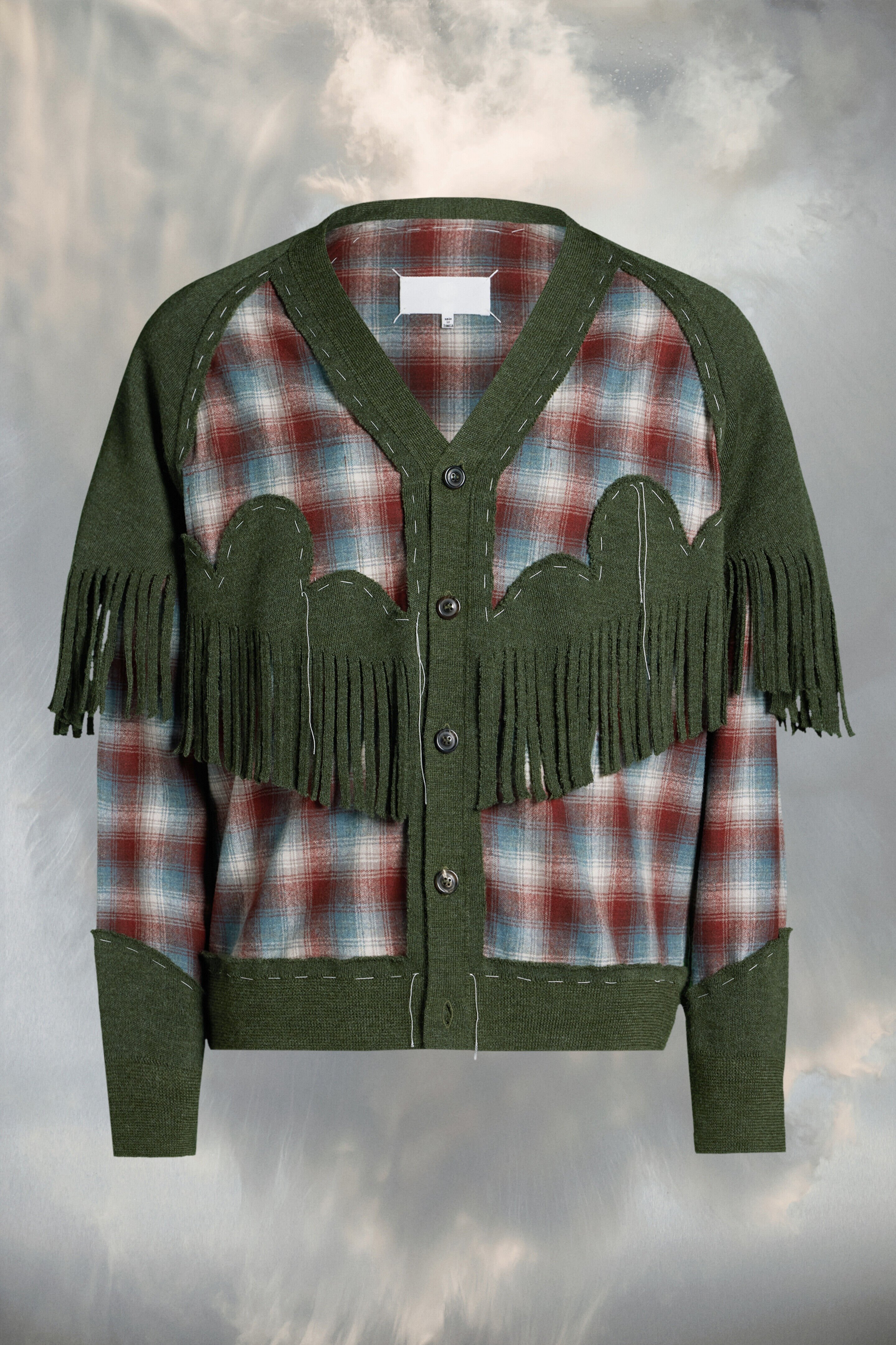 (image for) Cardigan Aus Pendleton-Wolle Mit Fransen | Maison Margiela Mm6 - 854