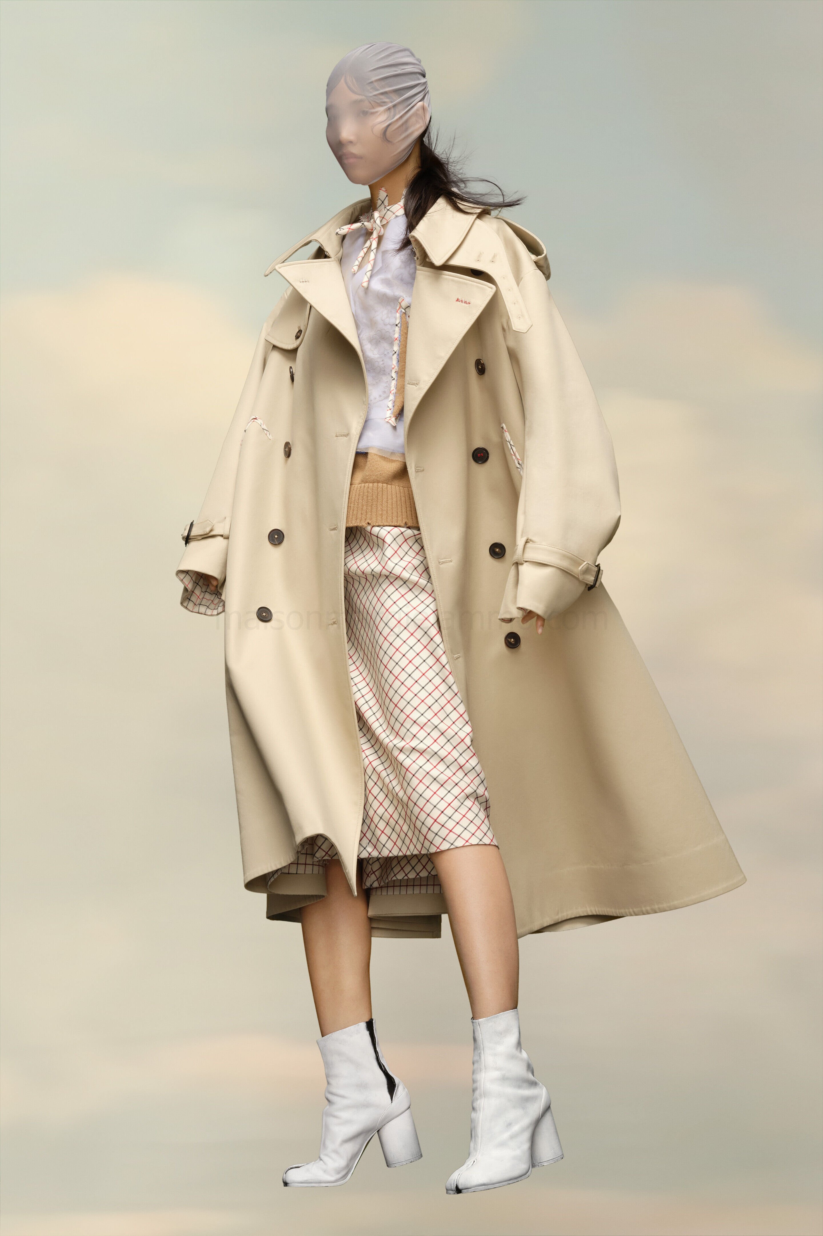 (image for) Trenchcoat Aus Baumwolle | Maison Margiela Mm6 - 1037 - Click Image to Close