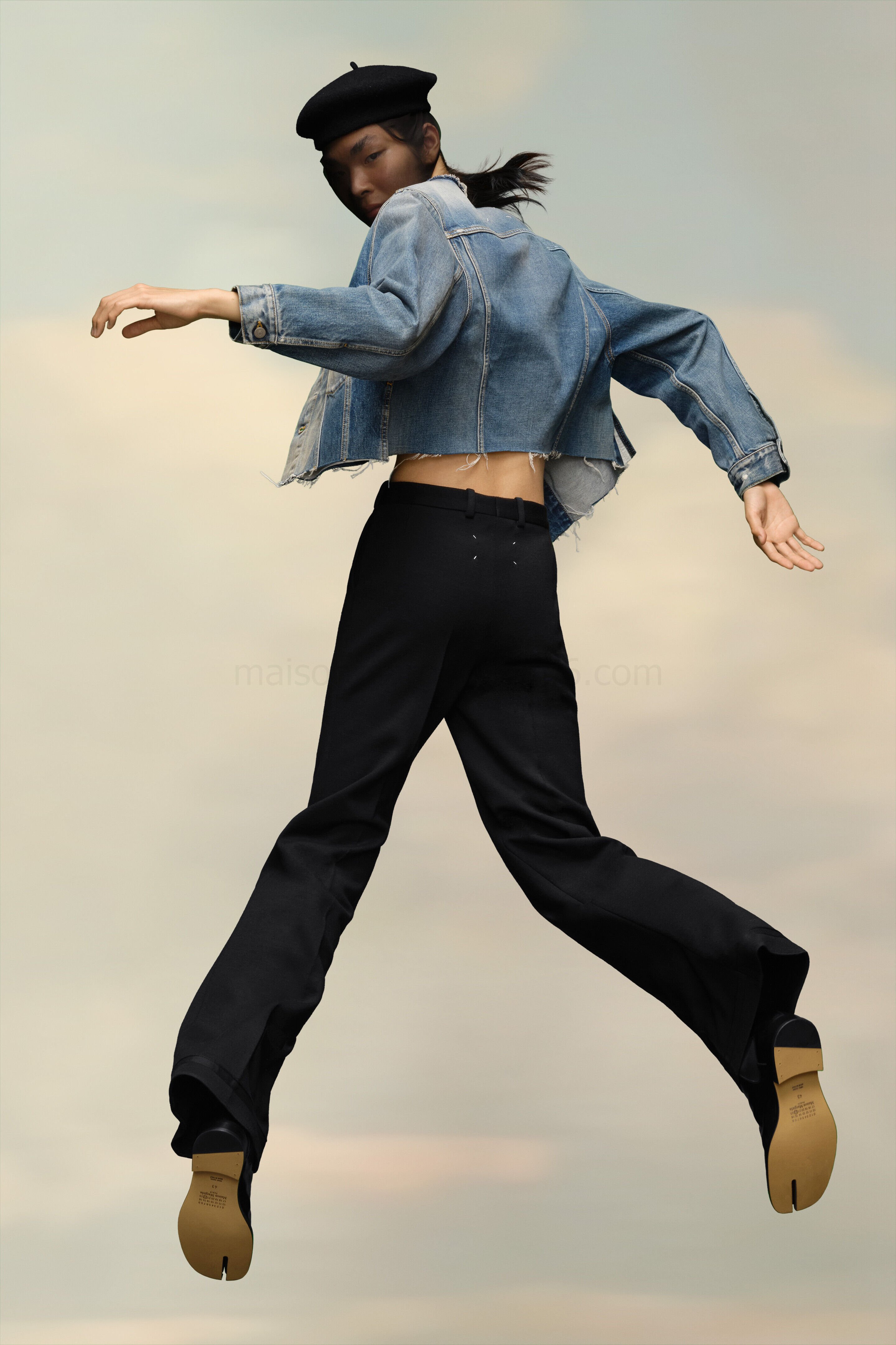 (image for) Kurze, Kragenlose Denimjacke | Maison Margiela Mm6 - 1088