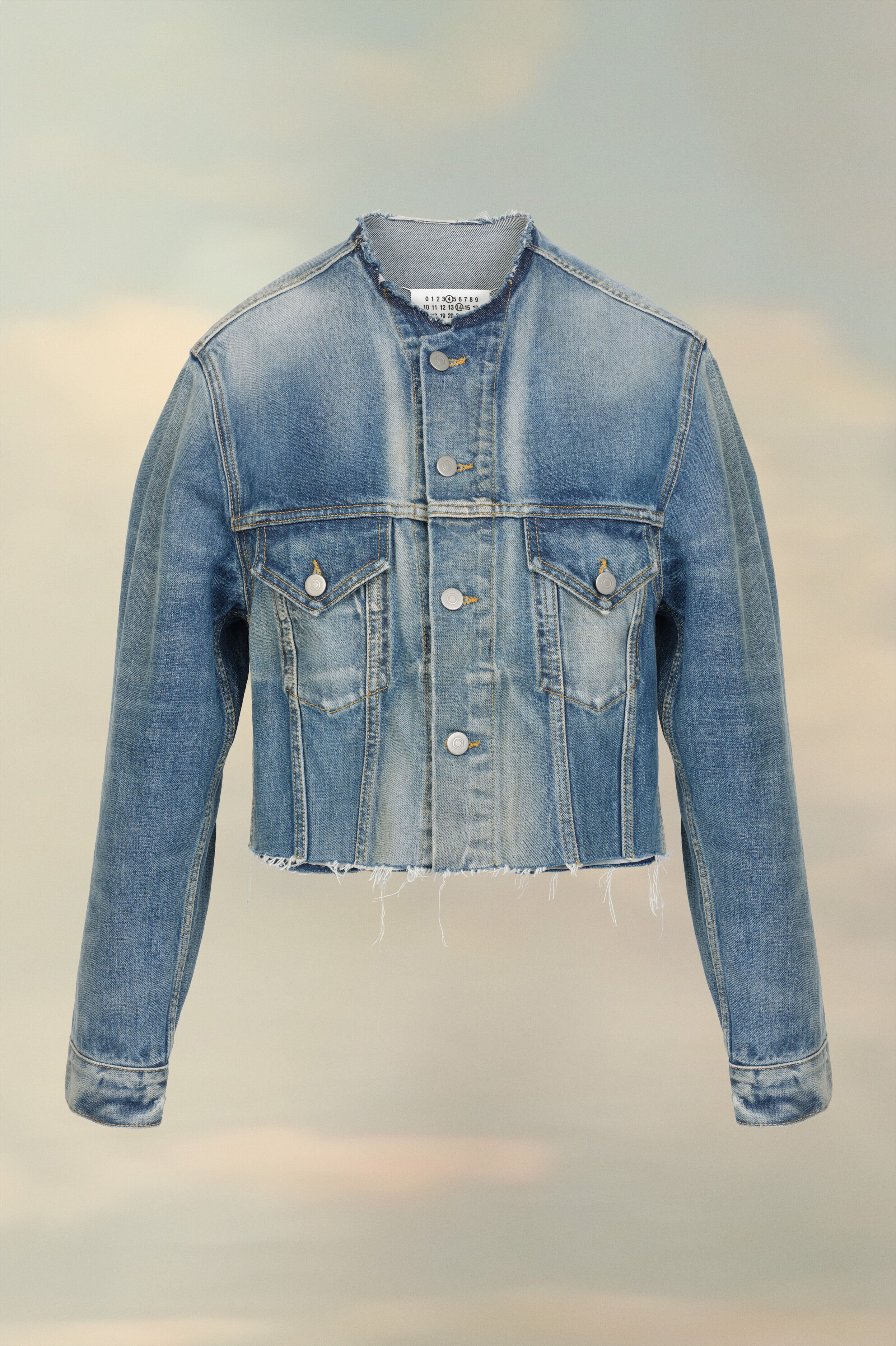 (image for) Kurze, Kragenlose Denimjacke | Maison Margiela Mm6 - 1088