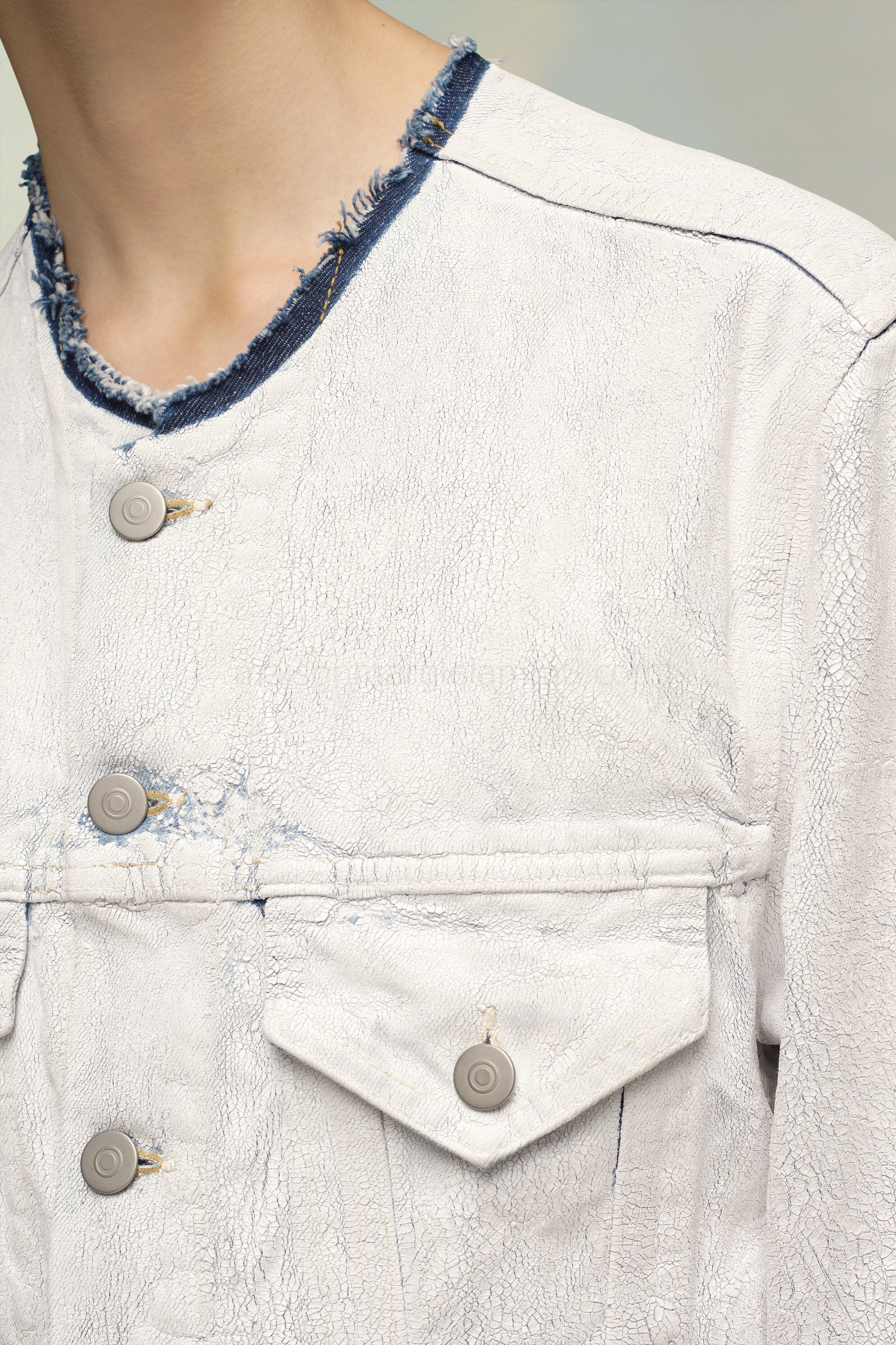 (image for) Kurze, Kragenlose Denimjacke | Maison Margiela Mm6 - 1038