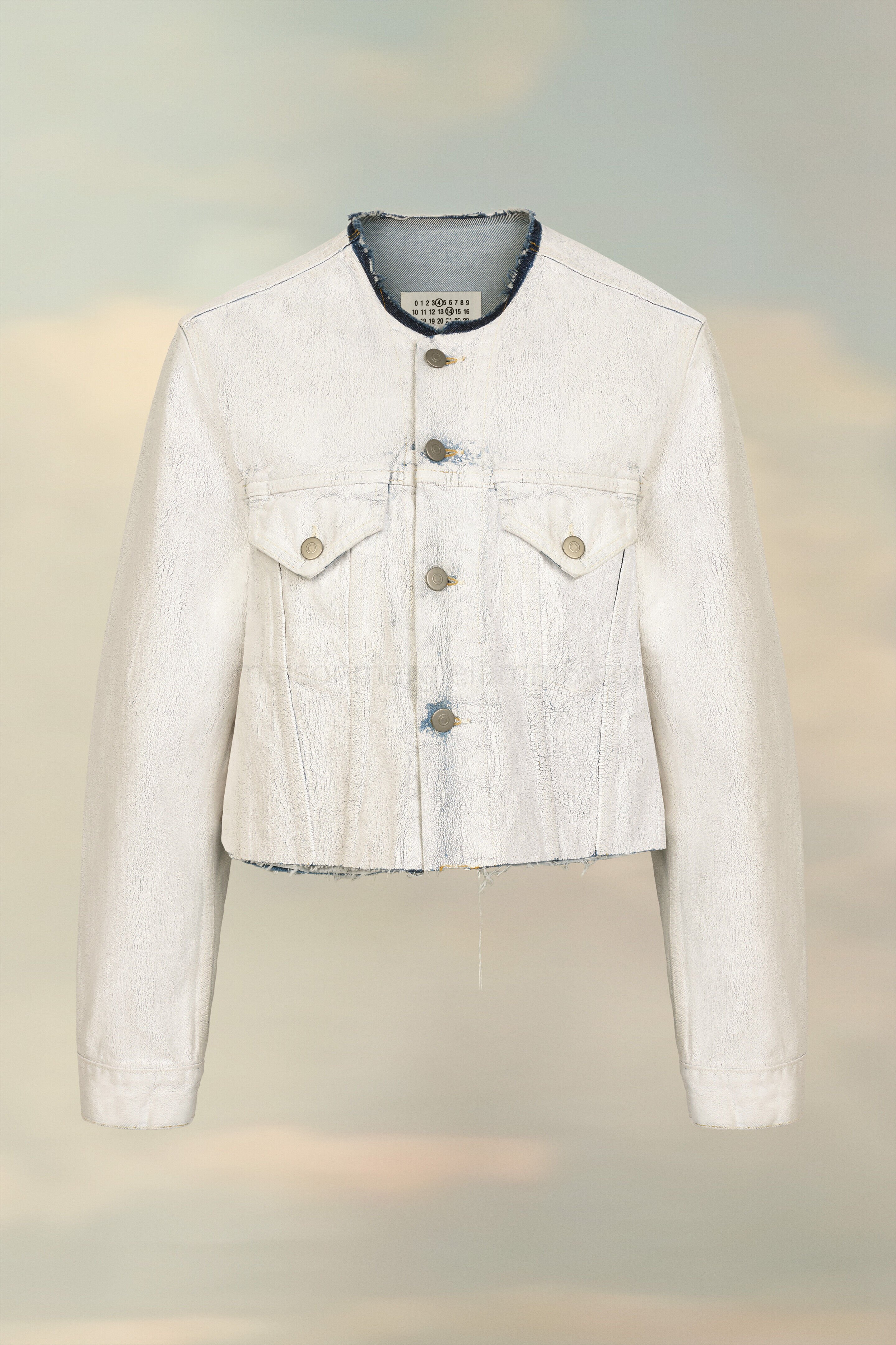 (image for) Kurze, Kragenlose Denimjacke | Maison Margiela Mm6 - 1038