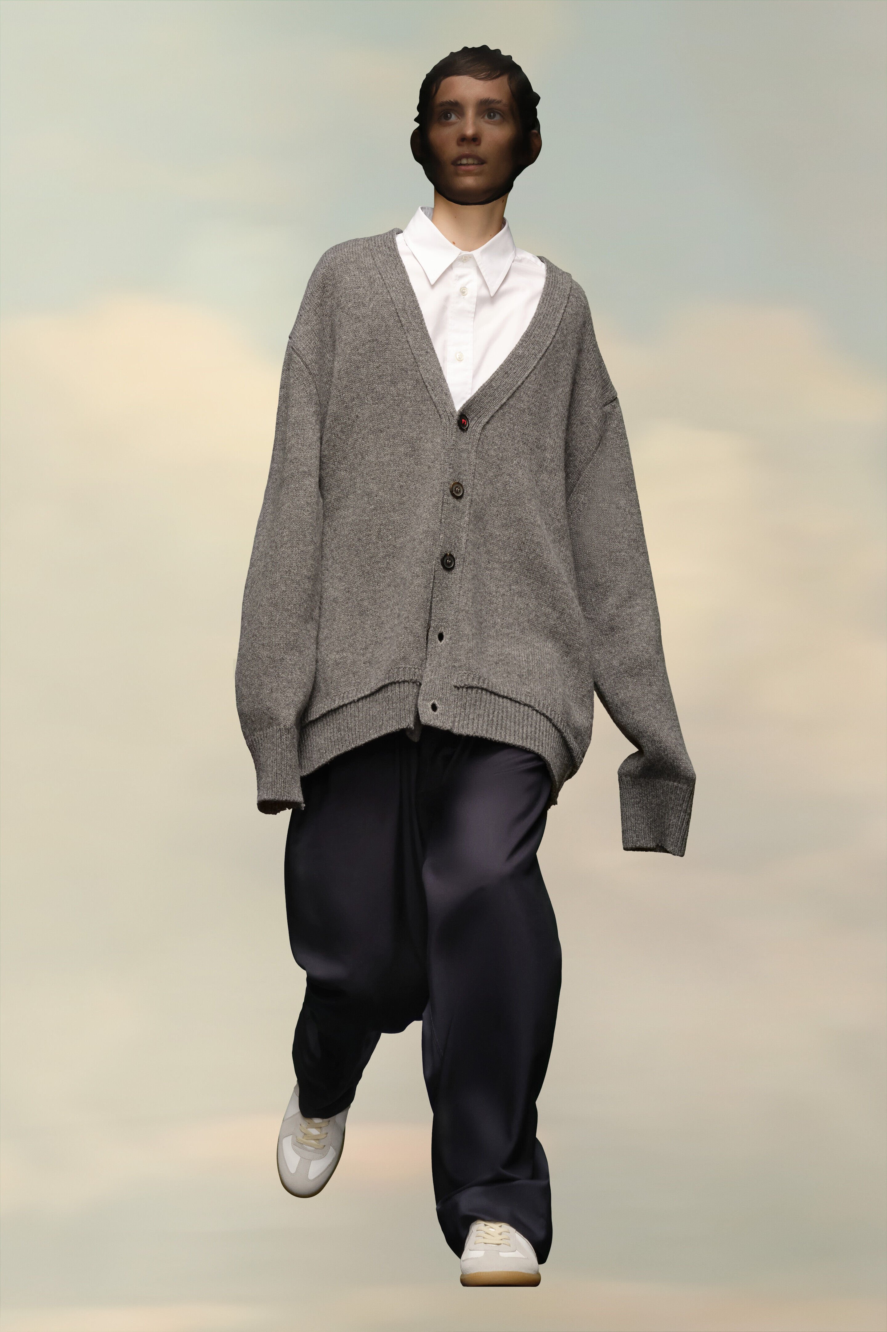 (image for) Cardigan Mit Ellbogen-AufnäHern | Maison Margiela Mm6 - 1067